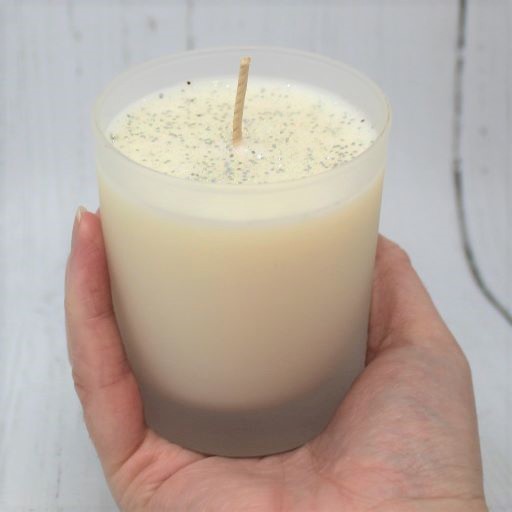 CHRISTMAS CANDLE in Large Frosted Glass Jar 220g